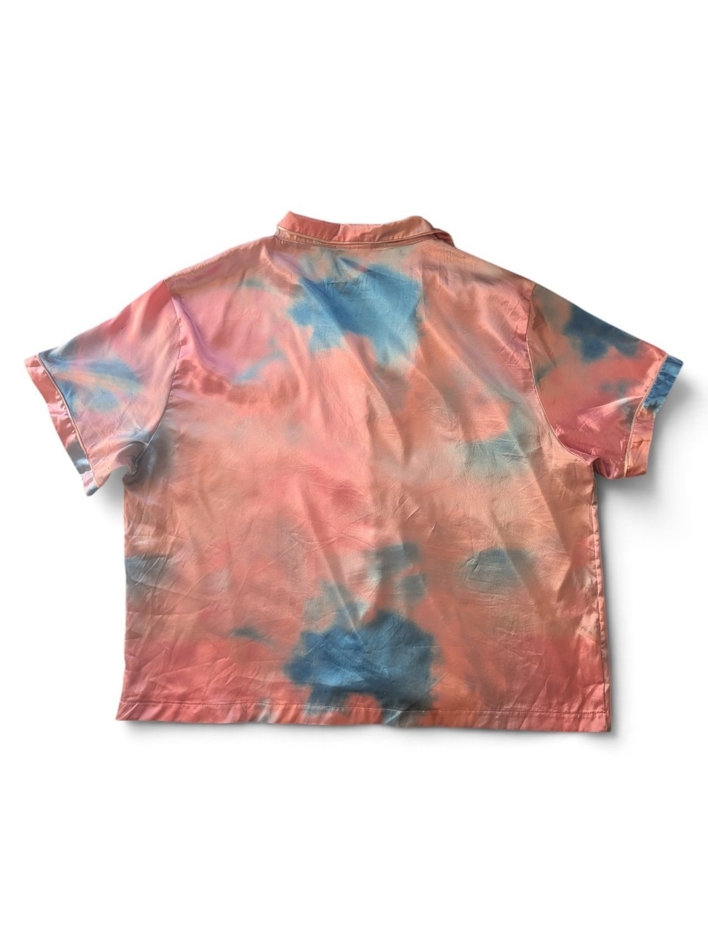 Taylor Swift Official Lover Tie Dye Satin Pajama Set Top Shorts Pink Blue 2XL - Picture 2 of 13